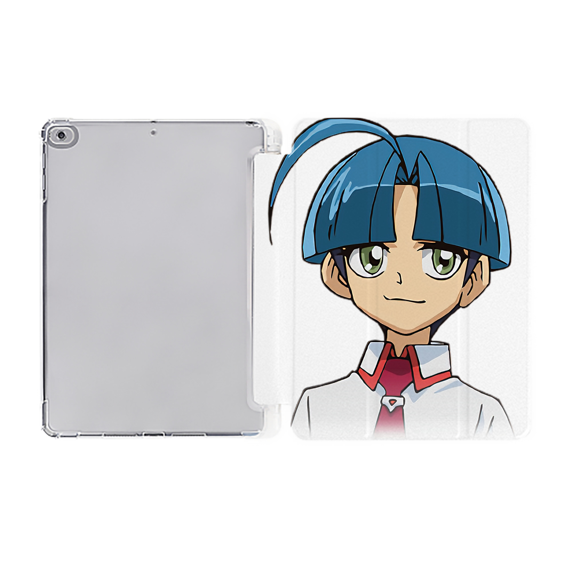 （画像用） 遊☆戯☆王 Yu-Gi-Oh! IPad ケース ペン収納付き 三つ折りスタンド PUレザー×シリコン 対応機種9.5/10.5/10.9インチ
